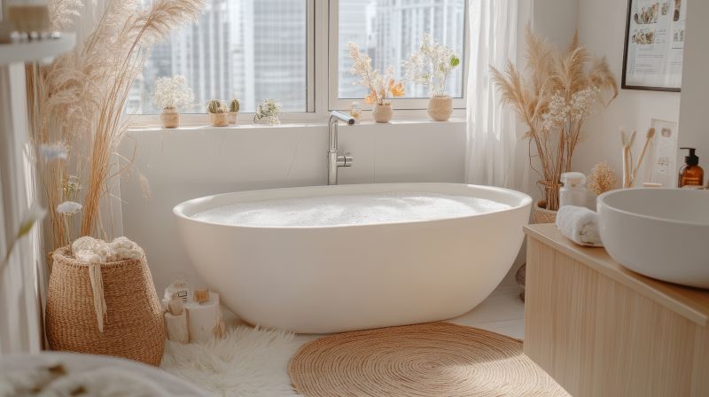 Renovated Bathroom with New Bathtub